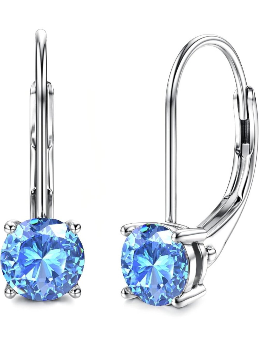 D Color Moissanite Dangle Drop Earrings in Sterling Silver - Elegant Women's